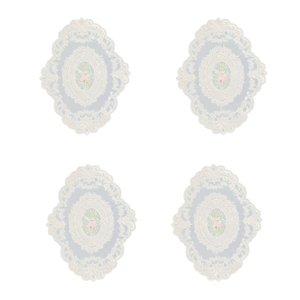Saudism 4 Pack Retro Lace Placemats, French Crochet Doilies, Handmade Embroidered Table Saudism 4 Pack Retro Lace Placemats, French Crochet Doilies, Handmade Embroidered Table