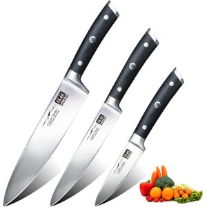 Shan ZU Kitchen Knives Sets 3pcs with German Stainless Steel Professional Japane Shan ZU Kitchen Knives Sets 3pcs with German Stainless Steel Professional Japane