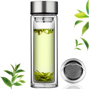 PARACITY Tea Flask Tea Infuser Bottl Double Wall glass Portable Travel Mug Tea T PARACITY Tea Flask Tea Infuser Bottl Double Wall glass Portable Travel Mug Tea T