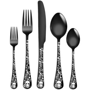 Unbranded (A) Skull Stainless Steel Cutlery Set Halloween Patterned Knife Fork And Spoon Unbranded (A) Skull Stainless Steel Cutlery Set Halloween Patterned Knife Fork And Spoon