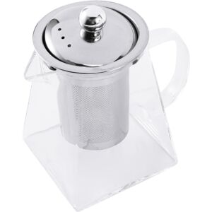 TAUOH Square Glass Teapot with Infuser, 550 Ml Borosilicate Tea Pot Strainer, Clear Le TAUOH Square Glass Teapot with Infuser, 550 Ml Borosilicate Tea Pot Strainer, Clear Le