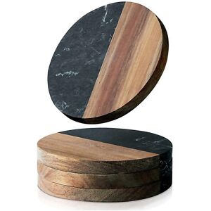 Unbranded For Coasters Set Of 4 For Drinksmarblewood Spliced Coaster For Tabletop Protecti Unbranded For Coasters Set Of 4 For Drinksmarblewood Spliced Coaster For Tabletop Protecti