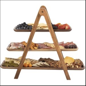 Spactz 3 Tier Serving Tray Wood Tiered Tray Decor Cake Stand Farmhouse Tiered Tr Spactz 3 Tier Serving Tray Wood Tiered Tray Decor Cake Stand Farmhouse Tiered Tr