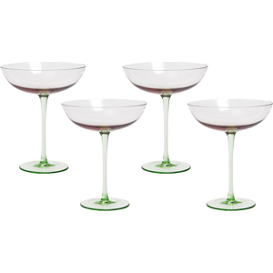 Beliani Set of 4 Martini Glasses Pink Green - Cocktail Glass Beliani Set of 4 Martini Glasses Pink Green - Cocktail Glass