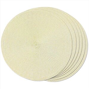 merkloos Round Braided Placemats Set of 6 Table Mats 15 Inch(Beige) merkloos Round Braided Placemats Set of 6 Table Mats 15 Inch(Beige)