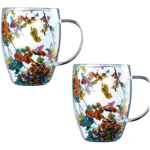 sin marca Double Wall Clear Glass Coffee Mugs Clear Glass Cups with Handle sin marca Double Wall Clear Glass Coffee Mugs Clear Glass Cups with Handle