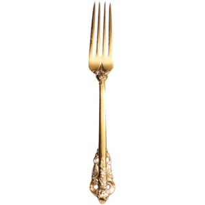VILLCASE 1set Engraved Fork In Golden For Western Dinnerware Home Dining VILLCASE 1set Engraved Fork In Golden For Western Dinnerware Home Dining