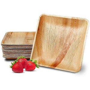 Unbranded 25 disposable palm leaf plates, 20 cm (8 inches), eco-friendly, biodegradable an Unbranded 25 disposable palm leaf plates, 20 cm (8 inches), eco-friendly, biodegradable an