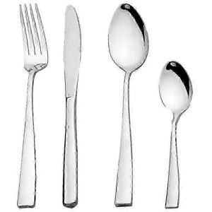 Unbranded 4-piece stainless steel cutlery set, 3 mm thick, polished finish, modern minimal Unbranded 4-piece stainless steel cutlery set, 3 mm thick, polished finish, modern minimal