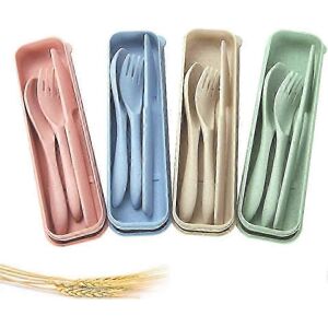 Unbranded 4-Piece Portable Wheat Straw Tableware Set, Spoon Dinnerware Set Suitable for Ki Unbranded 4-Piece Portable Wheat Straw Tableware Set, Spoon Dinnerware Set Suitable for Ki