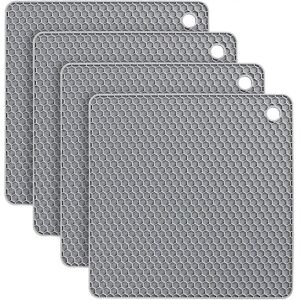 Unbranded Silicone Trivets, 4 Pieces, Non-Slip, 18 cm, Honeycomb, Multi-Purpose, Spoon Res Unbranded Silicone Trivets, 4 Pieces, Non-Slip, 18 cm, Honeycomb, Multi-Purpose, Spoon Res
