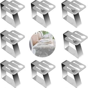 Unbranded Set of 8 stainless steel tablecloth clips for outdoor use - Silver Unbranded Set of 8 stainless steel tablecloth clips for outdoor use - Silver