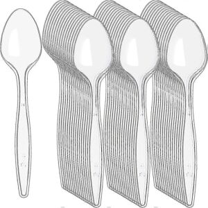 Unbranded Althee Pack of 500 Heavy Duty Clear Plastic Spoons Unbranded Althee Pack of 500 Heavy Duty Clear Plastic Spoons