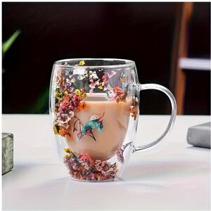 Unbranded (Set6, one-size) Flower Design Glass Coffee Cup, Double Wall Insulated Glass Cup Unbranded (Set6, one-size) Flower Design Glass Coffee Cup, Double Wall Insulated Glass Cup