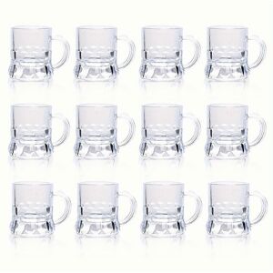 Unbranded Set of 12 Mini Beer Mugs and Shot Glasses - Premium Clear Mugs with Handles for Unbranded Set of 12 Mini Beer Mugs and Shot Glasses - Premium Clear Mugs with Handles for