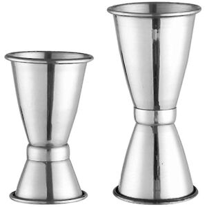 Unbranded Set of 2 stainless steel cocktail jiggers (silver) Unbranded Set of 2 stainless steel cocktail jiggers (silver)