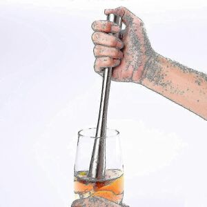 Unbranded Professionally crafted, longer stainless steel cocktail muddler. Bar tools for b Unbranded Professionally crafted, longer stainless steel cocktail muddler. Bar tools for b