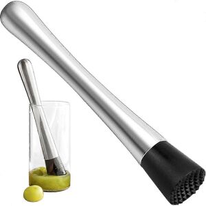 Unbranded 21cm Stainless Steel Cocktail Muddler Mojito Muddler with Grooved Nylon Head Fru Unbranded 21cm Stainless Steel Cocktail Muddler Mojito Muddler with Grooved Nylon Head Fru