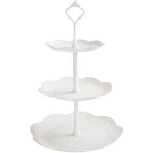 Unbranded White 3-tier round cake stand, ideal for party or home decoration Unbranded White 3-tier round cake stand, ideal for party or home decoration