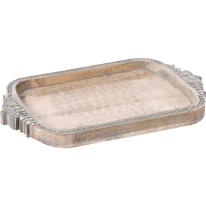Beliani Decorative Tray ASIUT Mango Wood Light Brown Beliani Decorative Tray ASIUT Mango Wood Light Brown