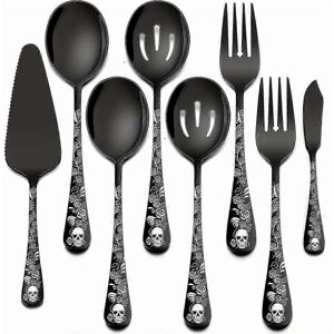 Unbranded (8 pieces) 5/8 pieces Gothic Style Serving Utensils, Fine Stainless Steel Servin Unbranded (8 pieces) 5/8 pieces Gothic Style Serving Utensils, Fine Stainless Steel Servin