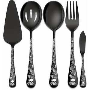 Unbranded (5 pieces) 5/8 pieces Gothic Style Serving Utensils, Fine Stainless Steel Servin Unbranded (5 pieces) 5/8 pieces Gothic Style Serving Utensils, Fine Stainless Steel Servin