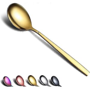 Unbranded Gold Soup Spoon Set of 6, Shiny Gold Plated Stainless Steel Soup Cutlery, Gold S Unbranded Gold Soup Spoon Set of 6, Shiny Gold Plated Stainless Steel Soup Cutlery, Gold S