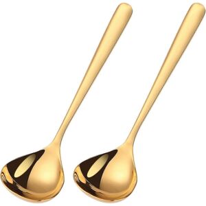 Unbranded Set of 2 Gold Stainless Steel Ladles and Soup Spoons for Kitchen Unbranded Set of 2 Gold Stainless Steel Ladles and Soup Spoons for Kitchen