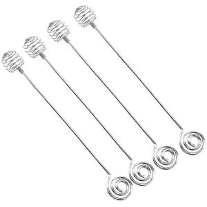 Unbranded Set of 4 metal coffee stirrers for mixing honey and drinks Unbranded Set of 4 metal coffee stirrers for mixing honey and drinks