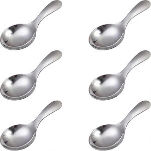 Unbranded Set of 6 stainless steel short-handled spoons, 9 x 4.5 cm (silver) Unbranded Set of 6 stainless steel short-handled spoons, 9 x 4.5 cm (silver)