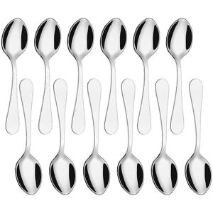 Unbranded Teaspoons, 12 Pack Stainless Steel Coffee Spoons Flatware Set for Coffee Tea Des Unbranded Teaspoons, 12 Pack Stainless Steel Coffee Spoons Flatware Set for Coffee Tea Des