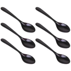 Unbranded 6-Piece A5 Melamine Cutlery Set, Black Porcelain Imitation Soup Spoons, Durable Unbranded 6-Piece A5 Melamine Cutlery Set, Black Porcelain Imitation Soup Spoons, Durable