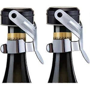 Unbranded Champagne Stopper (2 Pieces - Silver Black) - 2 Stainless Steel Champagne Bottle Unbranded Champagne Stopper (2 Pieces - Silver Black) - 2 Stainless Steel Champagne Bottle