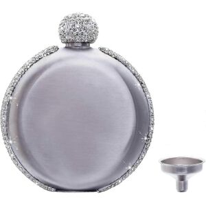 Unbranded 140ml Stainless Steel Hip Flask with Smooth Bling Blings Crystals for Wine, Alco Unbranded 140ml Stainless Steel Hip Flask with Smooth Bling Blings Crystals for Wine, Alco