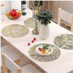 Unbranded Set of 6 round gold placemats Unbranded Set of 6 round gold placemats