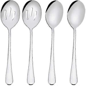 Unbranded Includes 2 Serving Spoons and 2 Slotted Serving Spoons, 8 3/4" Stainless Steel B Unbranded Includes 2 Serving Spoons and 2 Slotted Serving Spoons, 8 3/4" Stainless Steel B