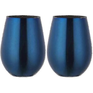 Unbranded (Blue) Set of 2 Stainless Steel Stemless Wine Glasses for Travel Unbranded (Blue) Set of 2 Stainless Steel Stemless Wine Glasses for Travel