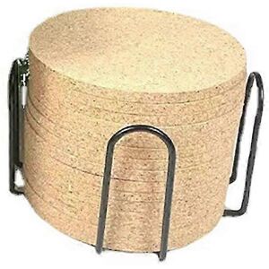 Unbranded 15 cork coasters with metal holder (10 cm, round) Unbranded 15 cork coasters with metal holder (10 cm, round)