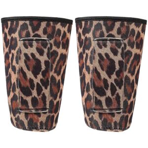 Unbranded Set of 2 Leopard Print Coffee Sleeves with Handle for Cold Drinks Unbranded Set of 2 Leopard Print Coffee Sleeves with Handle for Cold Drinks