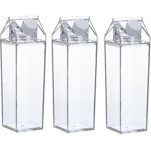 Unbranded Pack Square Clear Milk Carton Water Bottles Leak Proof Plastic Cups A Unbranded Pack Square Clear Milk Carton Water Bottles Leak Proof Plastic Cups A