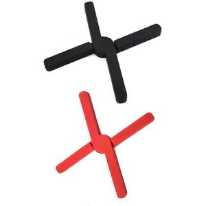 Unbranded Pack Silicone Foldable Trivets (Black & Red), Expandable, Lightweight, Flexible, Unbranded Pack Silicone Foldable Trivets (Black & Red), Expandable, Lightweight, Flexible,