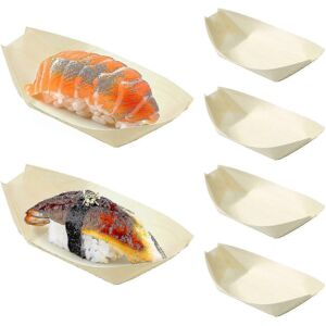 Unbranded 100 Pcs Wooden Sushi Boats, Dessert Trays, Disposable Sushi Plates, Catering Ser Unbranded 100 Pcs Wooden Sushi Boats, Dessert Trays, Disposable Sushi Plates, Catering Ser