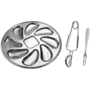 Unbranded Set Stainless Steel Oyster Keeping Dishes, Oyster Serving Dishes Unbranded Set Stainless Steel Oyster Keeping Dishes, Oyster Serving Dishes