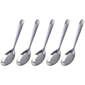 Unbranded Set of 5 stainless steel long handle porridge spoons, soup and rice spoons Unbranded Set of 5 stainless steel long handle porridge spoons, soup and rice spoons