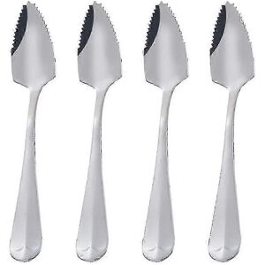 Unbranded stainless steel serrated spoons. Grapefruit spoon. Dessert spoon. Ideal gift. Unbranded stainless steel serrated spoons. Grapefruit spoon. Dessert spoon. Ideal gift.