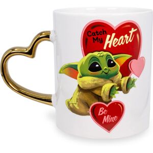 Star Wars: The Mandalorian Grogu HeartShaped Handle Ceramic Mug 14 Ounces Star Wars: The Mandalorian Grogu HeartShaped Handle Ceramic Mug 14 Ounces