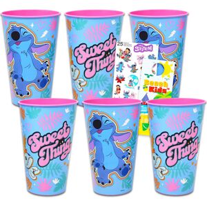 Disney Stitch Reusable Tumbler Cup Pack Party Favor 6 Piece Bundle with 24 Oz Cu Disney Stitch Reusable Tumbler Cup Pack Party Favor 6 Piece Bundle with 24 Oz Cu