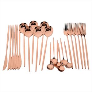 Unbranded 24Pcs Rose Gold Dinnerware Set Stainless Steel Tableware Set Unbranded 24Pcs Rose Gold Dinnerware Set Stainless Steel Tableware Set
