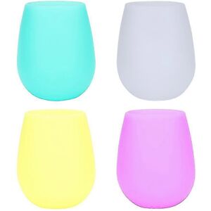 Unbranded (white*yellow*purple*green) Set of 4 silicone wine glasses, freezable, reusable Unbranded (white*yellow*purple*green) Set of 4 silicone wine glasses, freezable, reusable