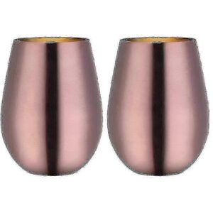 Unbranded (Rose Gold) Set of 2 Stainless Steel Stemless Wine Glasses for Travel Unbranded (Rose Gold) Set of 2 Stainless Steel Stemless Wine Glasses for Travel